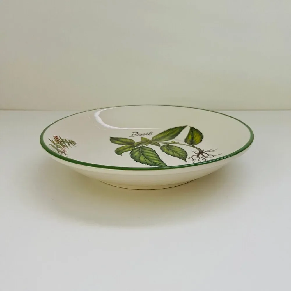 OVER AND BACK Stoneware Green Rim 